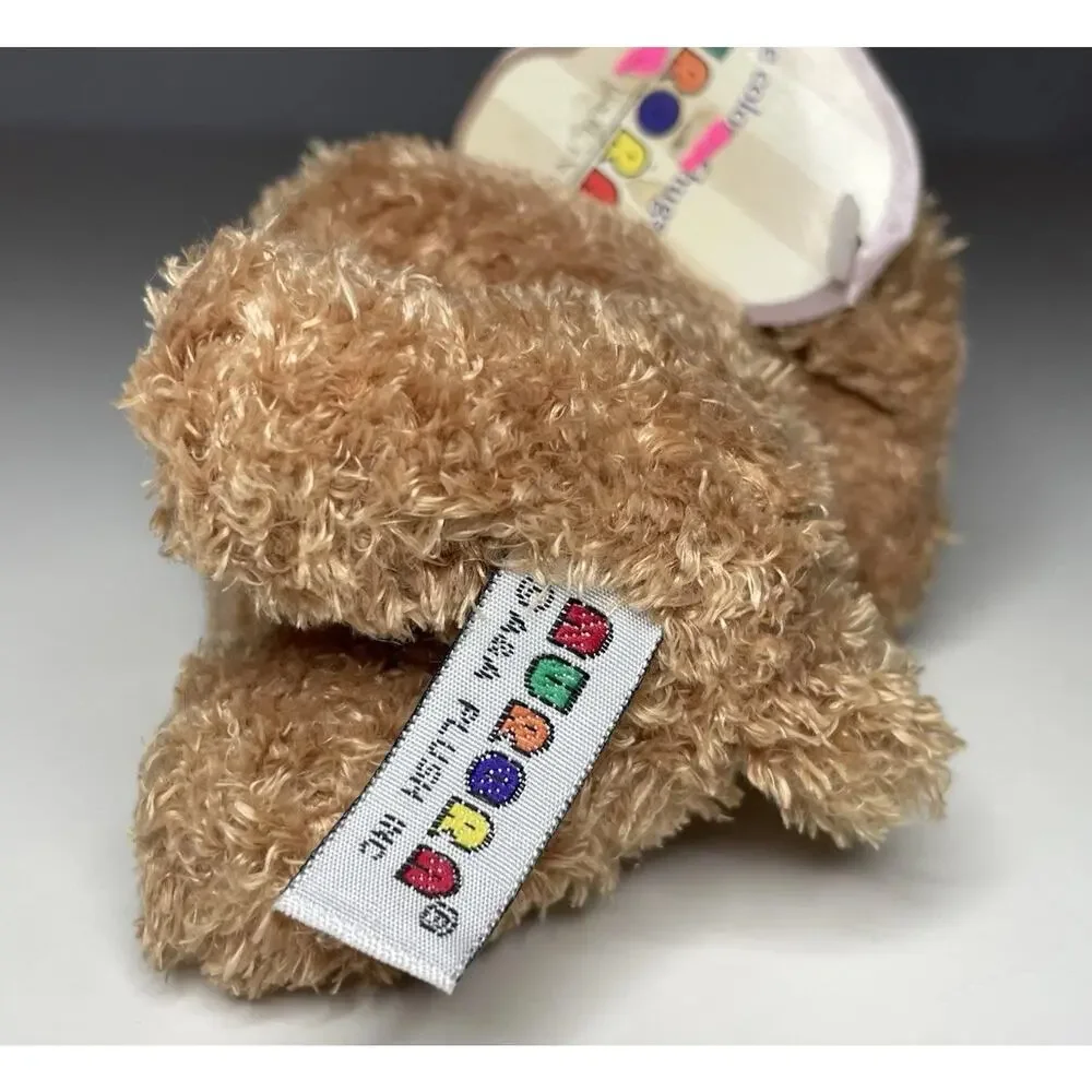 Vintage Aurora Dinky Dog Plush Mini Brown 4.5” Stuffed Animal Puppy With Tags